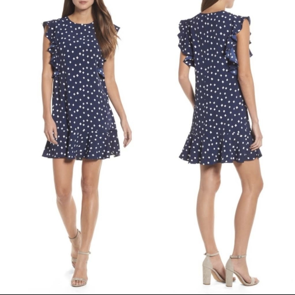 Vineyard Vines Navy Polka Dot Dress